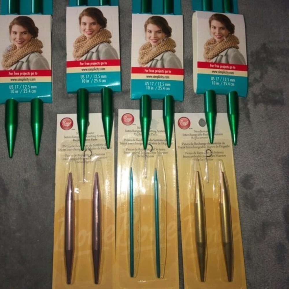 Boye  knitting Needles 10” Plus Interchangeable replacement Parts‎ US 4 US…